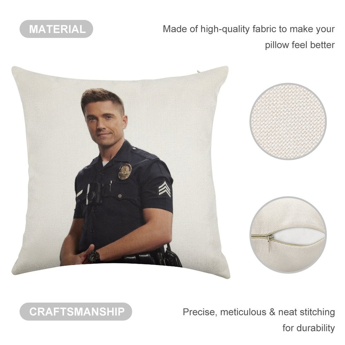 Tim Bradford Linen Throw Pillow Cover