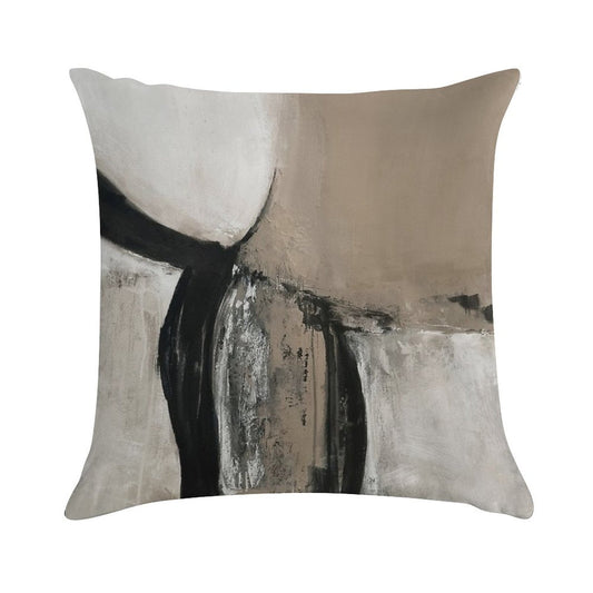 Neutral Abstract Soft Anti-Pilling Throw Pillow