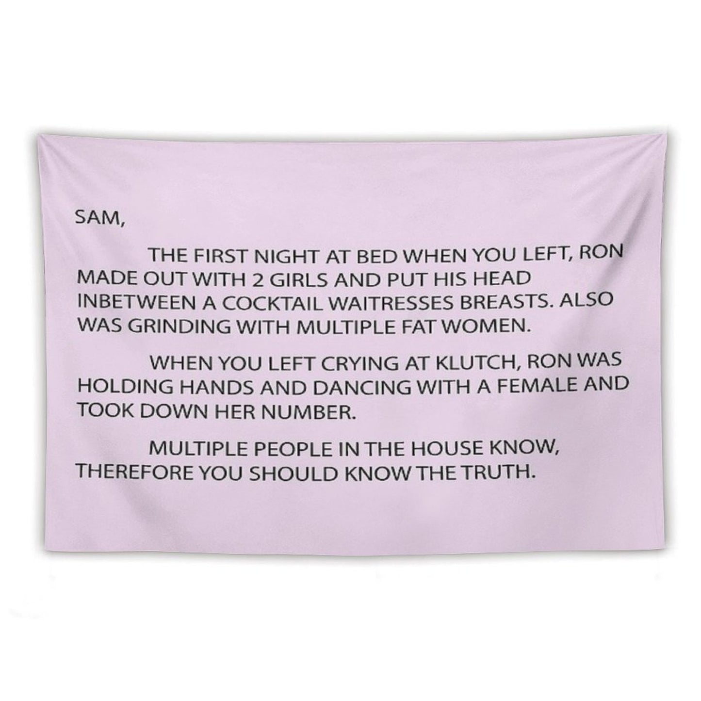 Letter to Sam Sammi Sammy Tapestry