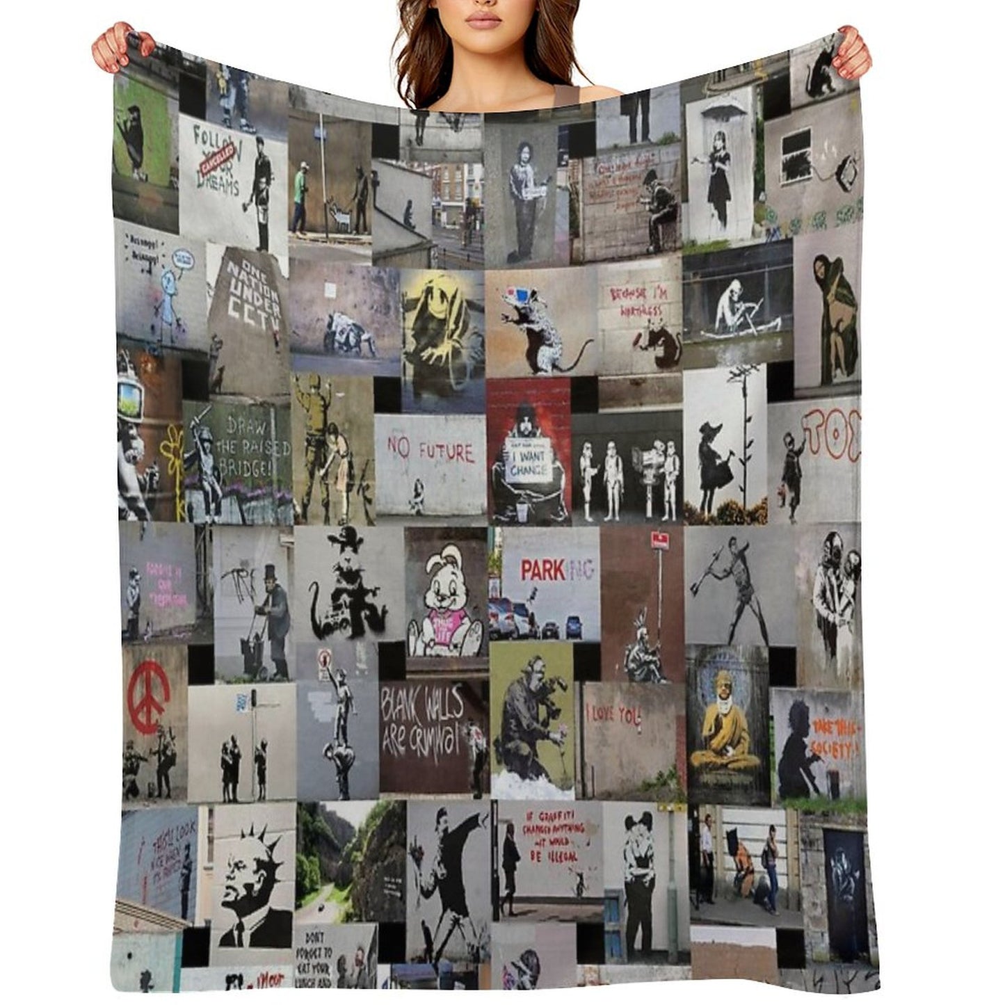Banksy Throw Blanket