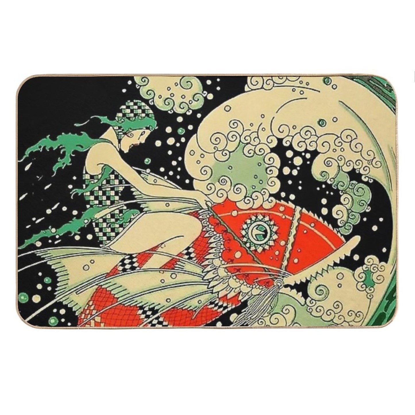 “Water” Art Deco Magazine Cover By Jose Carlos Bath Mat