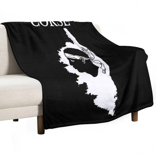 Corsica (Corse) Map, France, French Region. Throw Blanket
