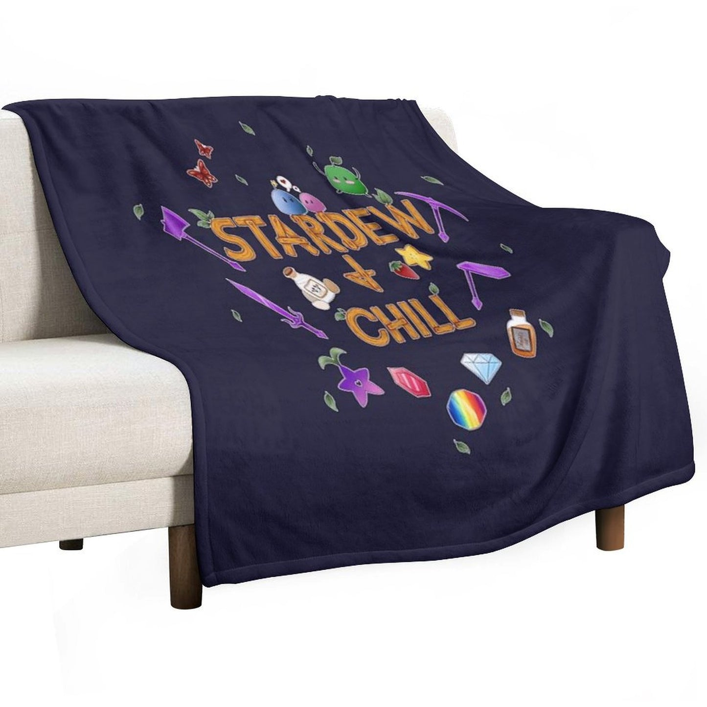 Stardew And Chill Throw Blanket