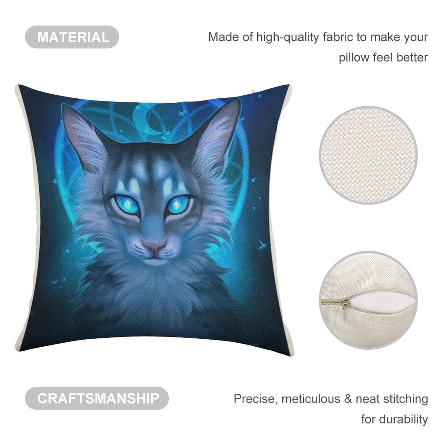 Warriors Jayfeather Linen Throw Pillow Cover