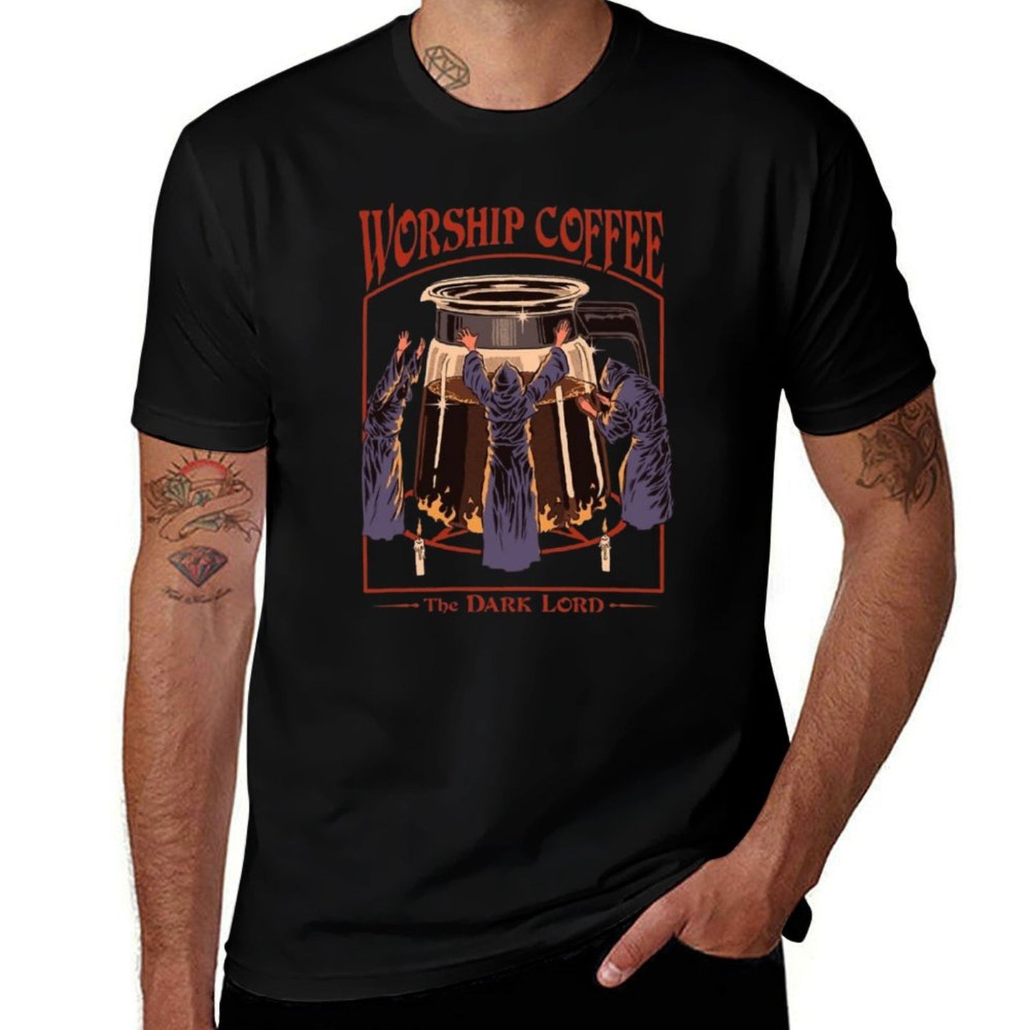 Worship Coffee Trendy Pattern T-Shirt
