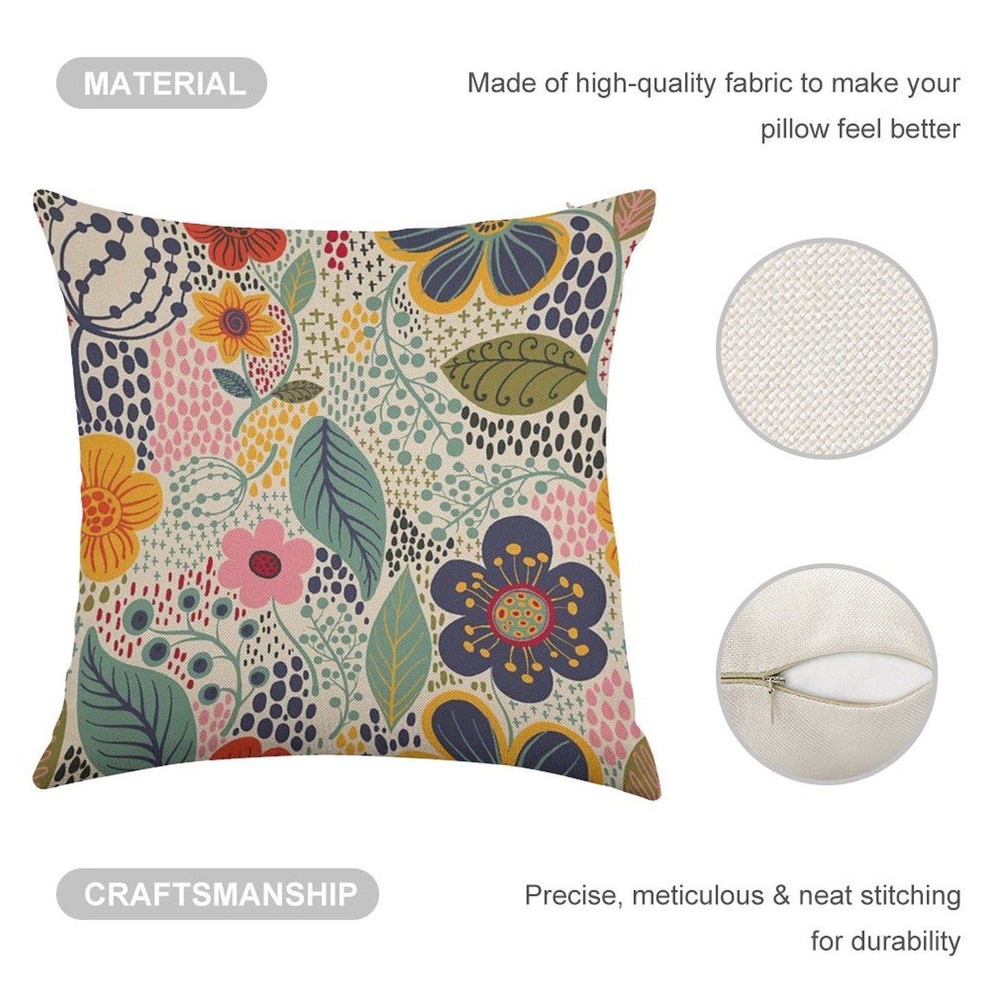 Secret Garden Linen Throw Pillow Cover