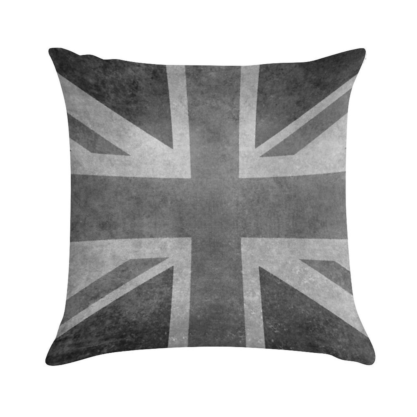 Union Jack Vintage 35 Version in Grayscale Soft Fade-Resistant Throw Pillow