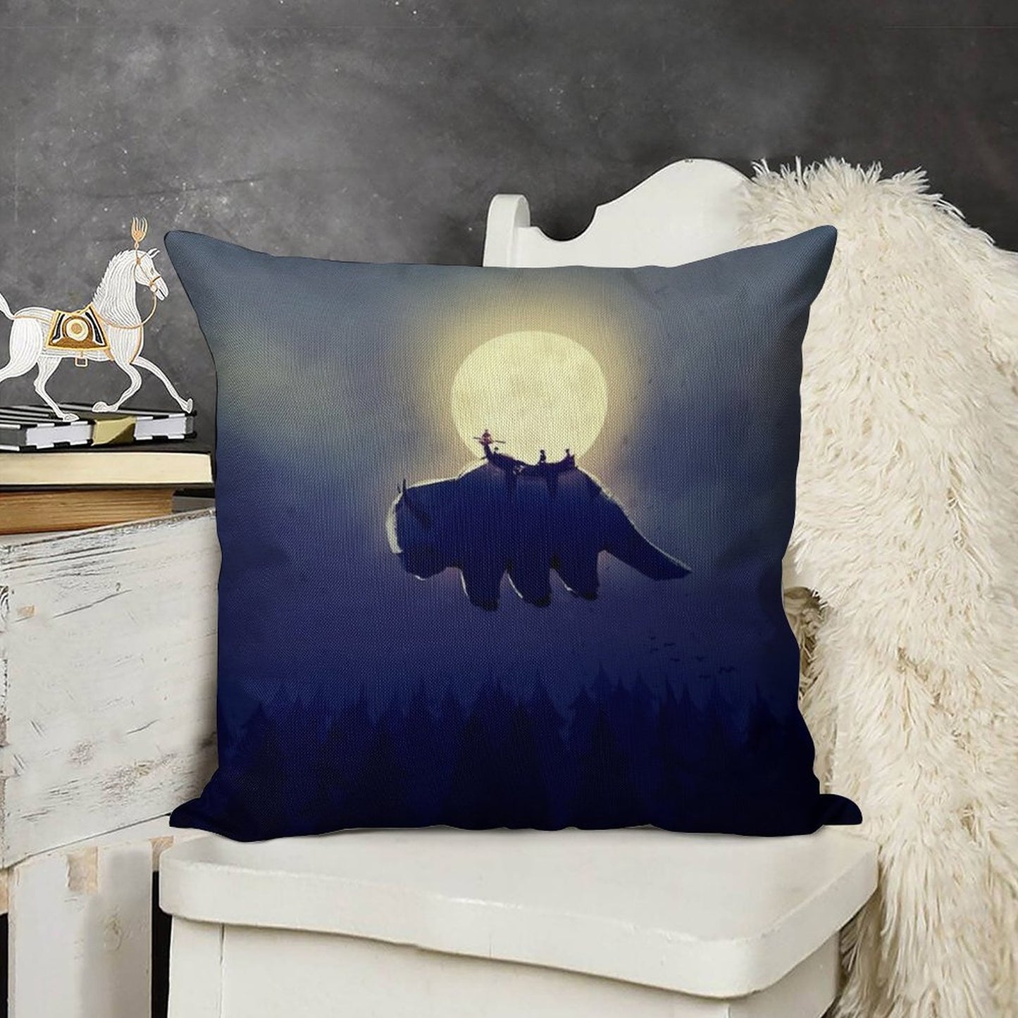 The End of All Things - Night Version Linen Throw Pillow Cover