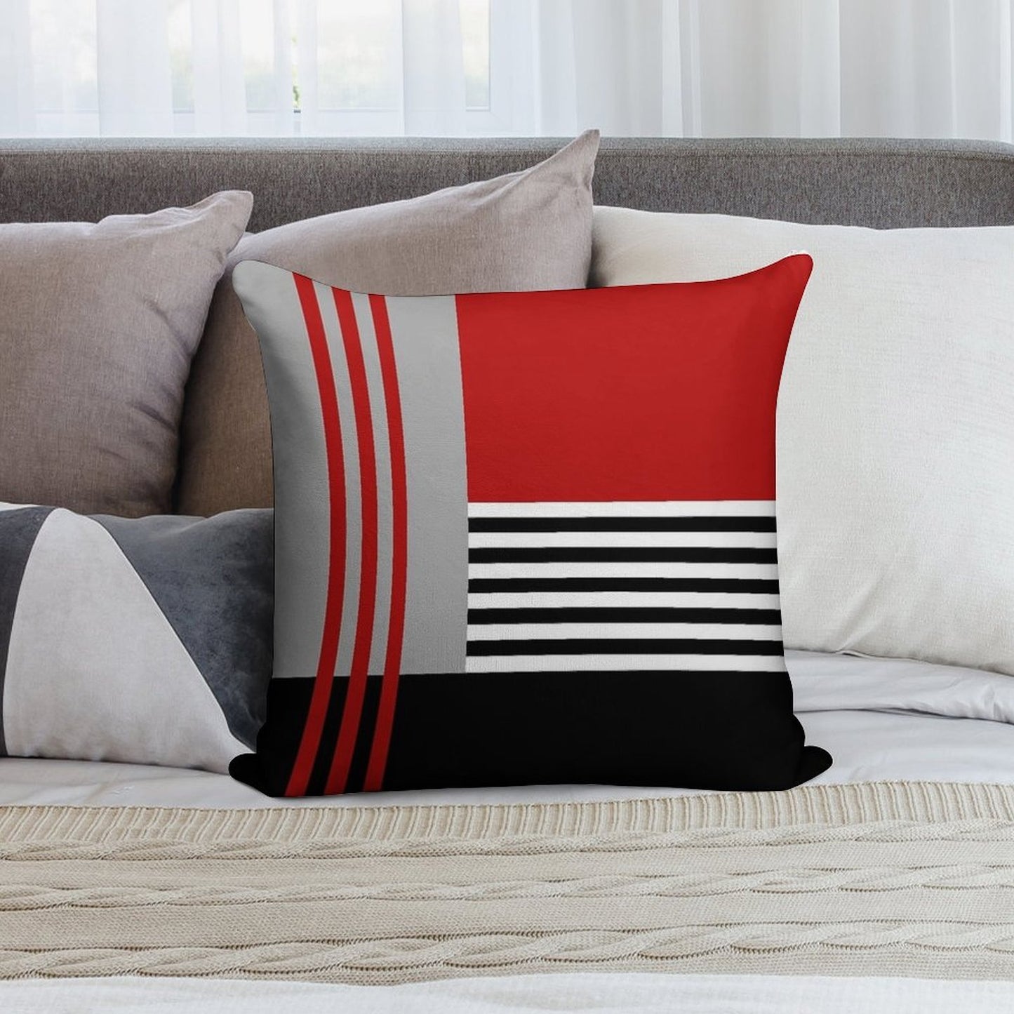 Colorful Geometry Soft Easy Maintenance Throw Pillow