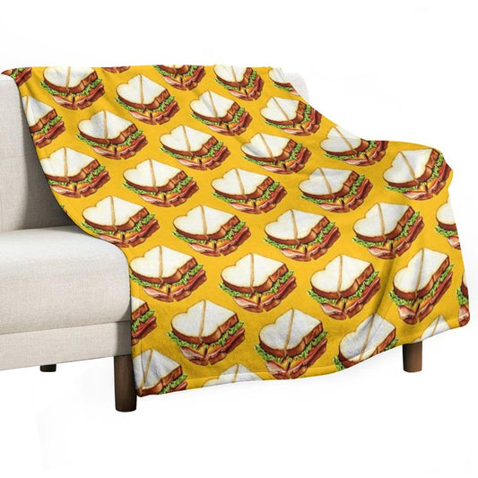 Ham Sandwich Pattern Throw Blanket