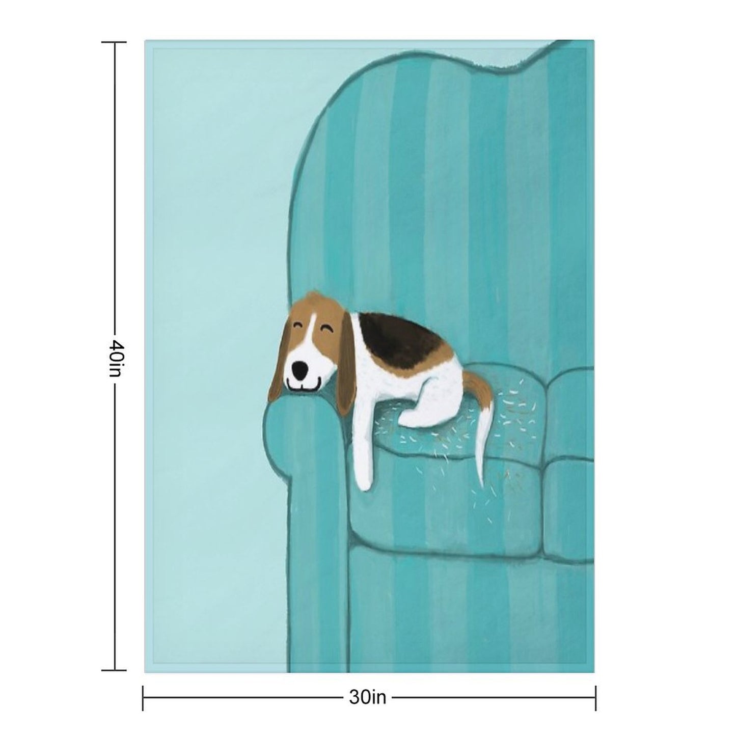 Happy Couch Dog Cute Beagle Throw Blanket