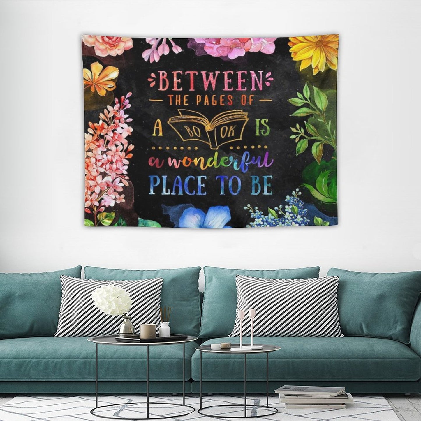 Between The Pages (black) Tapestry