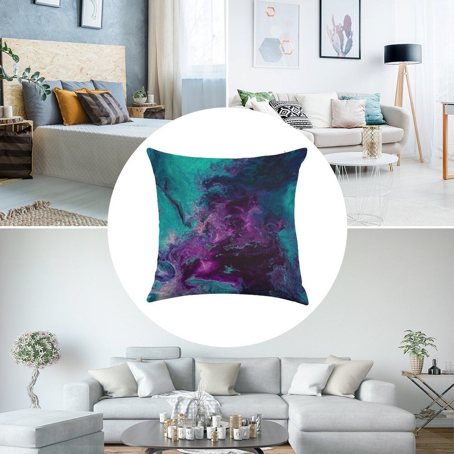 Nebulous Linen Throw Pillow Cover