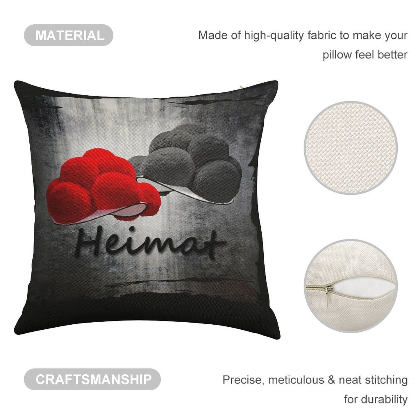Black Forest Hats Heimat ART 1.0 Linen Throw Pillow Cover