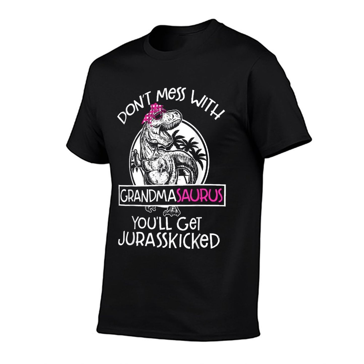 Dont Mess With Grandmasaurus Youll Get Jurasskicked Grandma, Small, Black Summer-ready Fabric T-Shirt