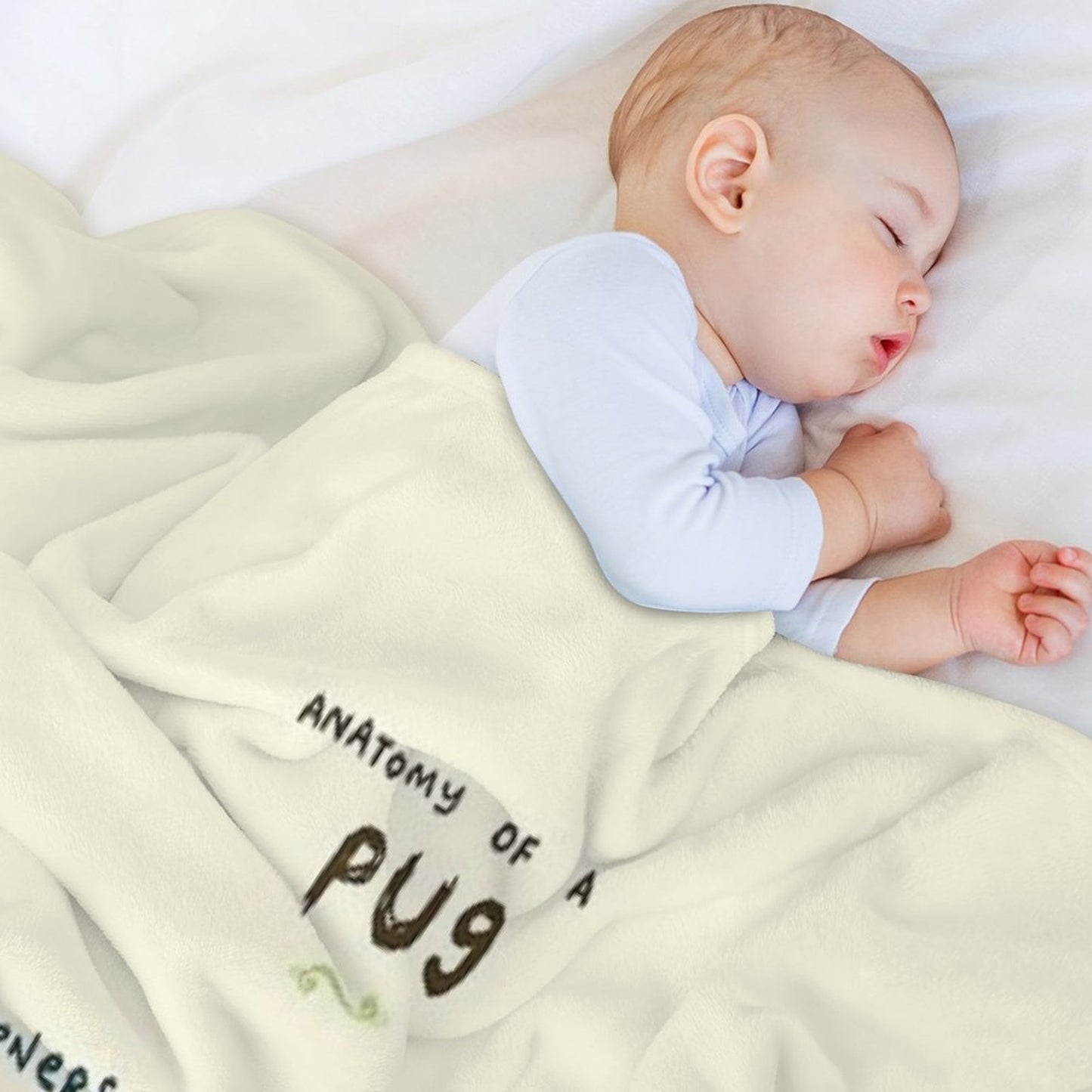 Anatomy of A Pug Throw Blanket