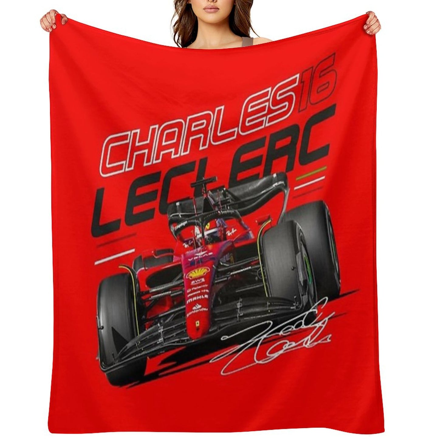 Charles Leclerc Scuderia Ferrari 2022 Throw Blanket