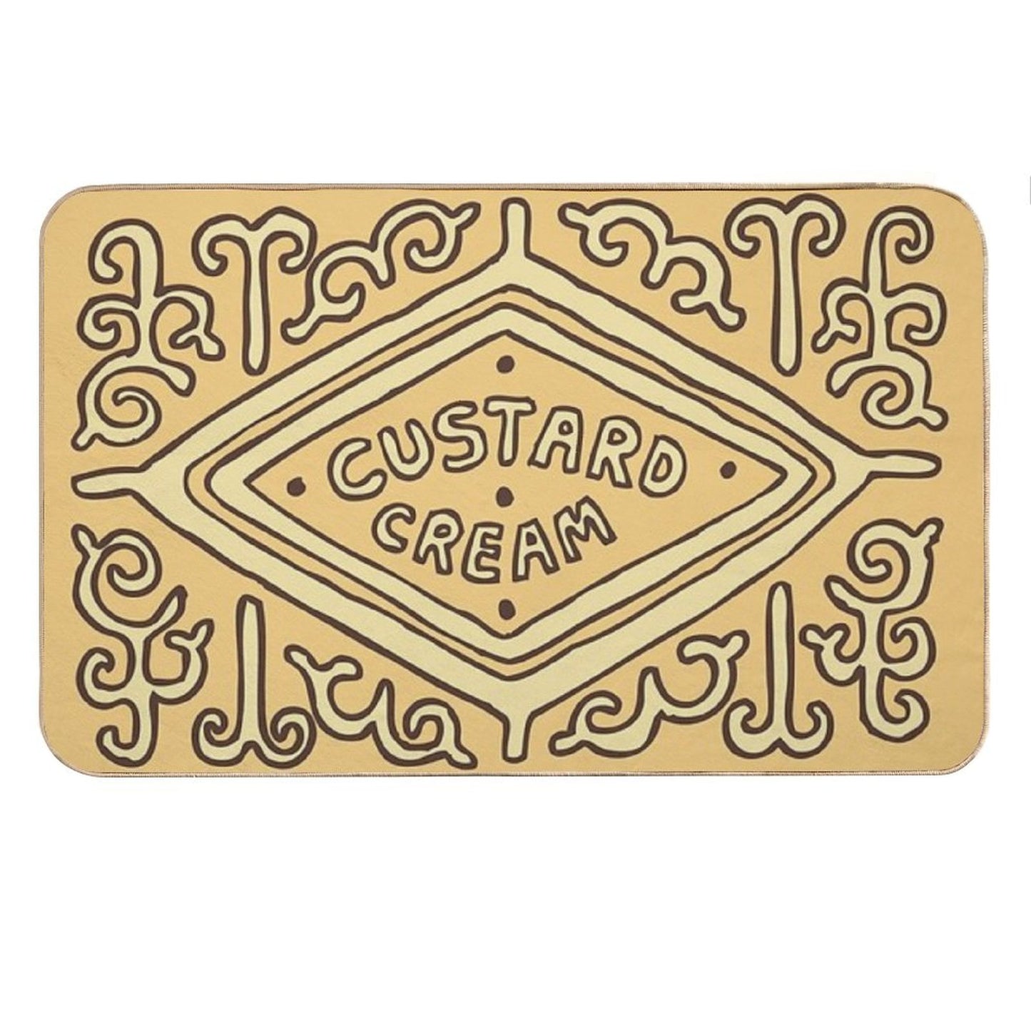 Custard Cream British Biscuit Bath Mat