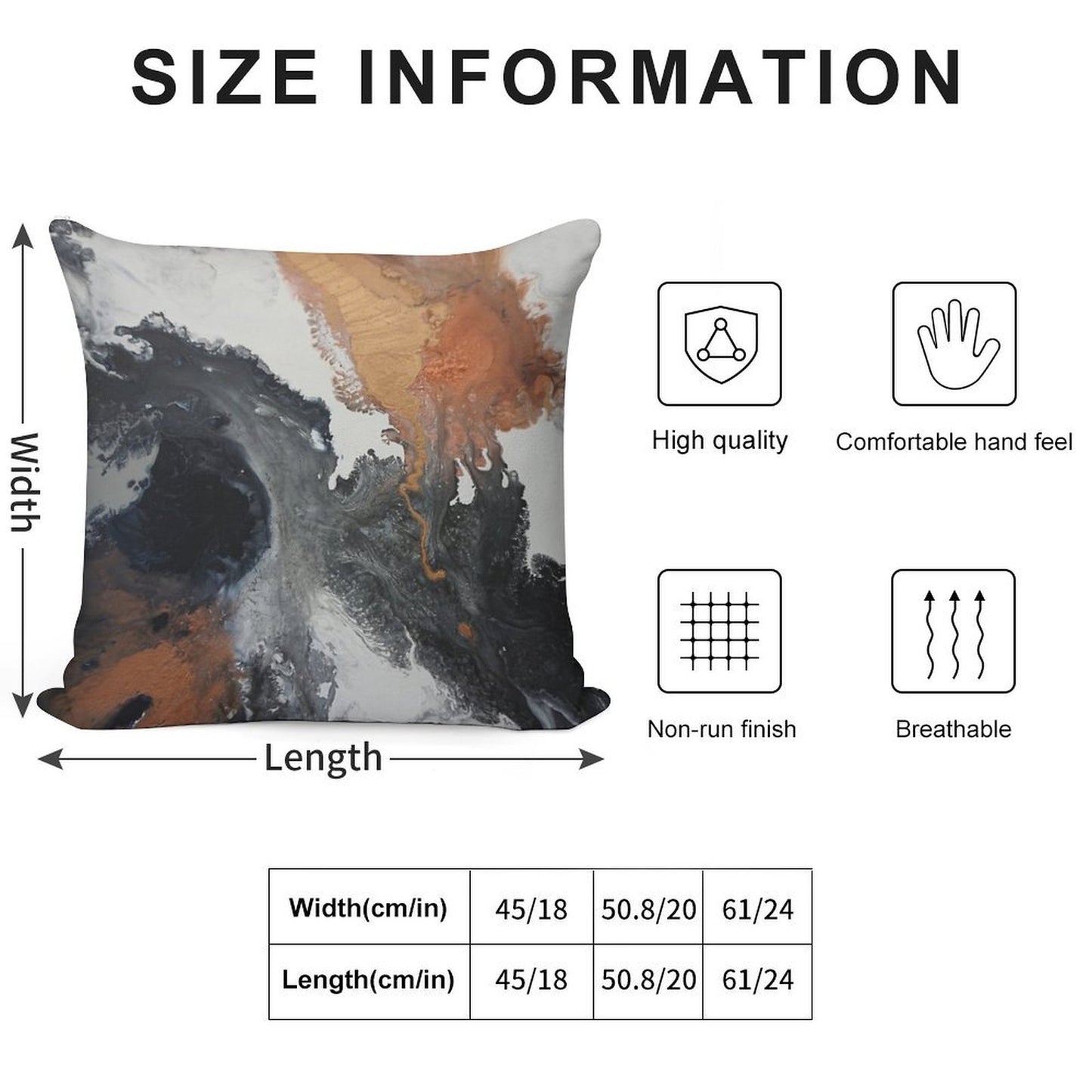 Mono Copper Soft Style Accent Throw Pillow