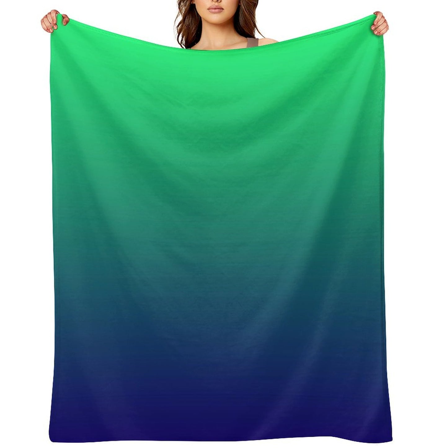 Color Shift - Light Green to Dark Blue Throw Blanket