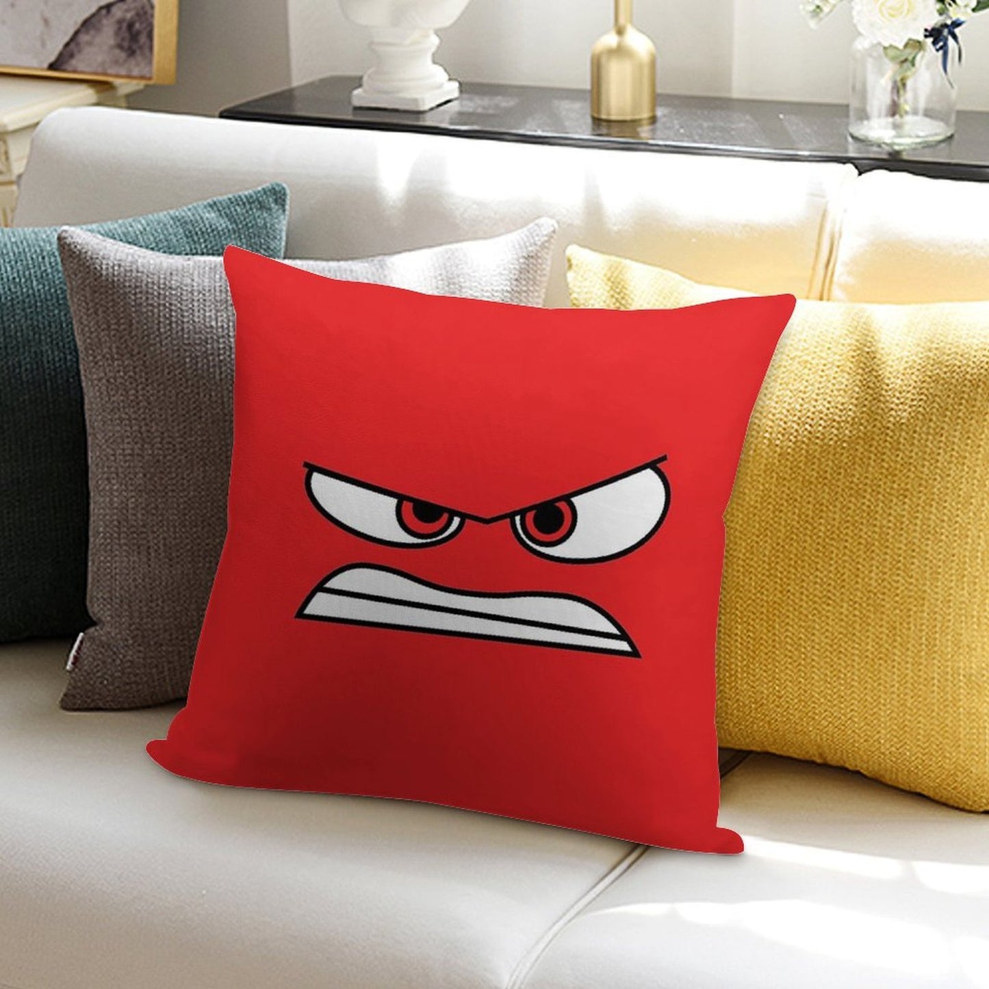 Anger (Inside Out) Version 2 Soft Bedroom Essential Throw Pillow