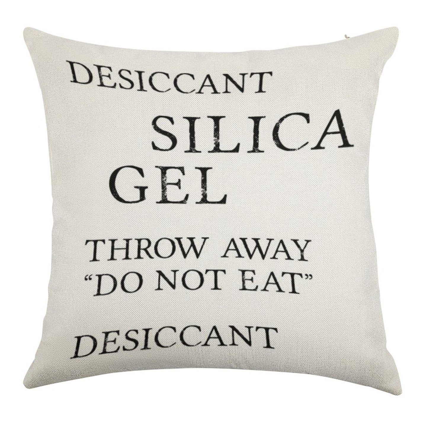 Silica Gel Desiccant Do No Eat (correct) Linen Throw Pillow Cover