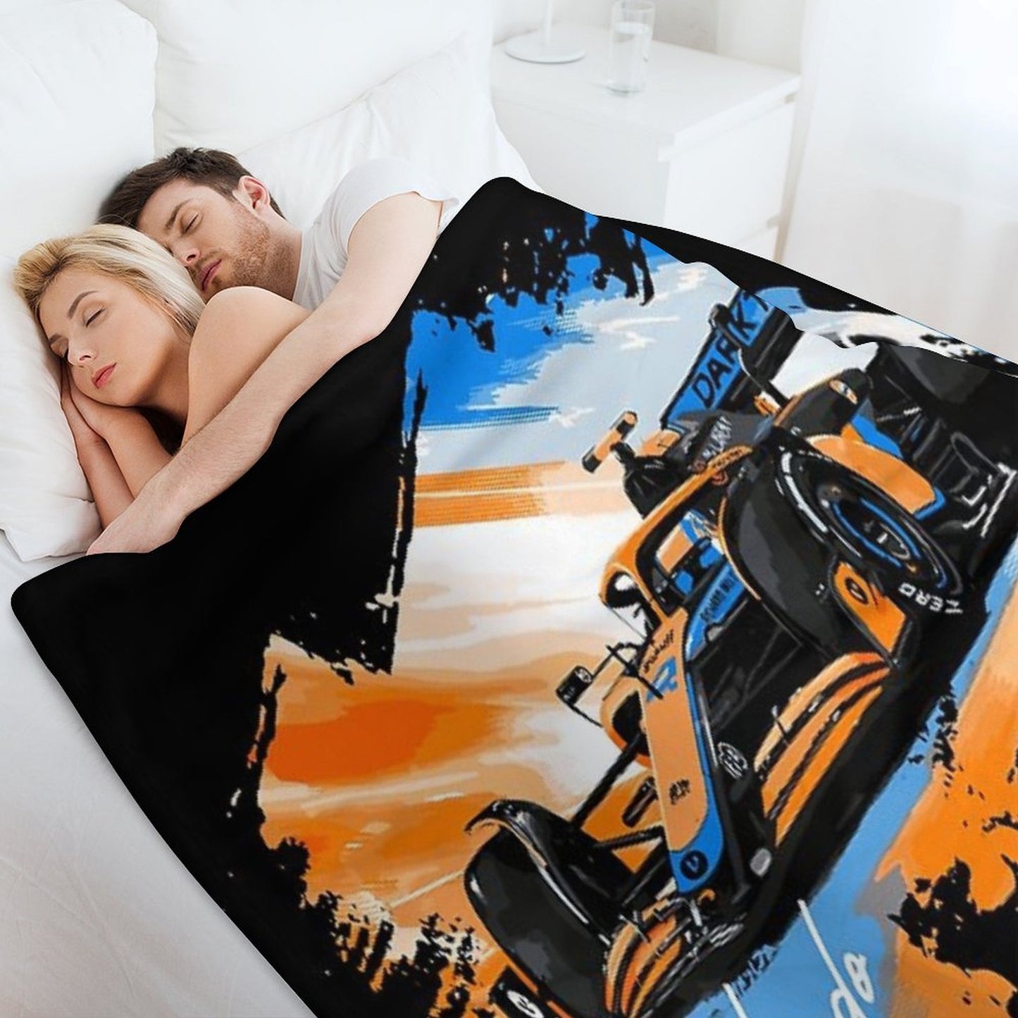 Lando Norris - Retro_Digi Art Throw Blanket