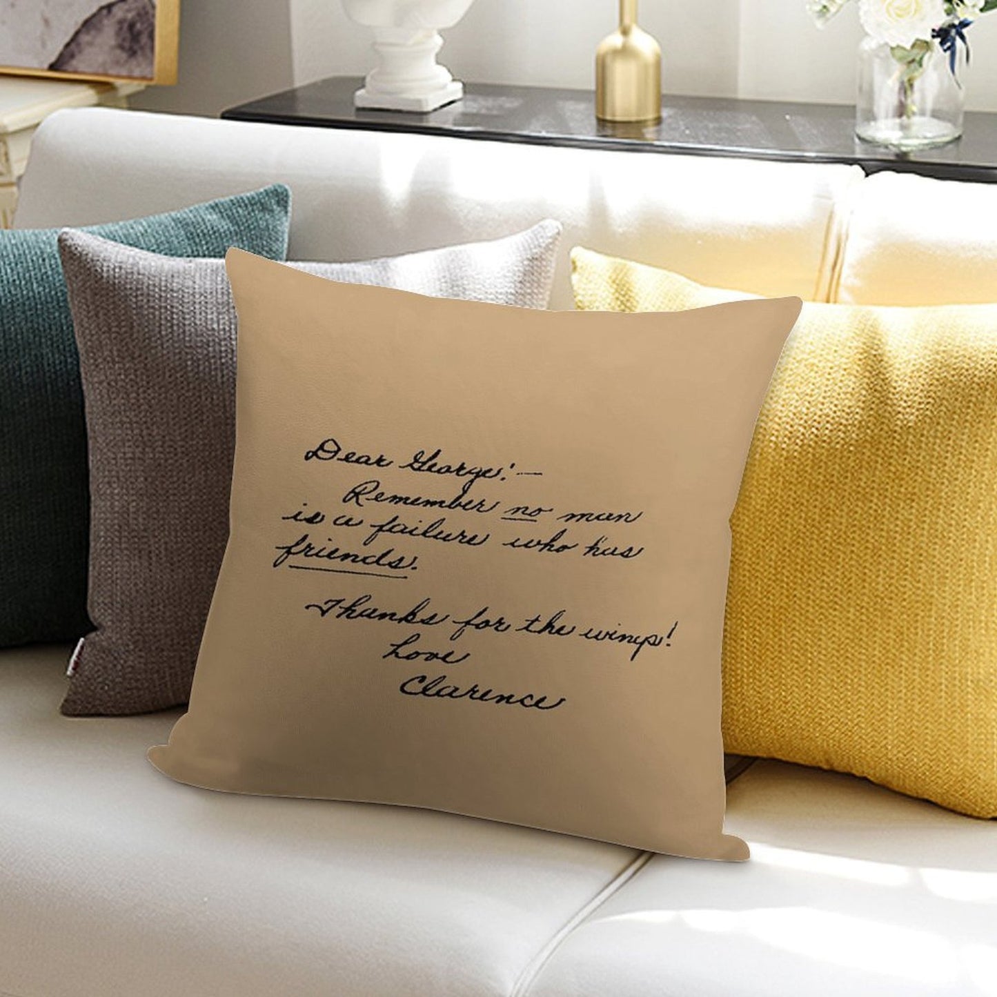 It's A Wonderful Life Movie Quote About Friends Soft Easy Maintenance Throw Pillow