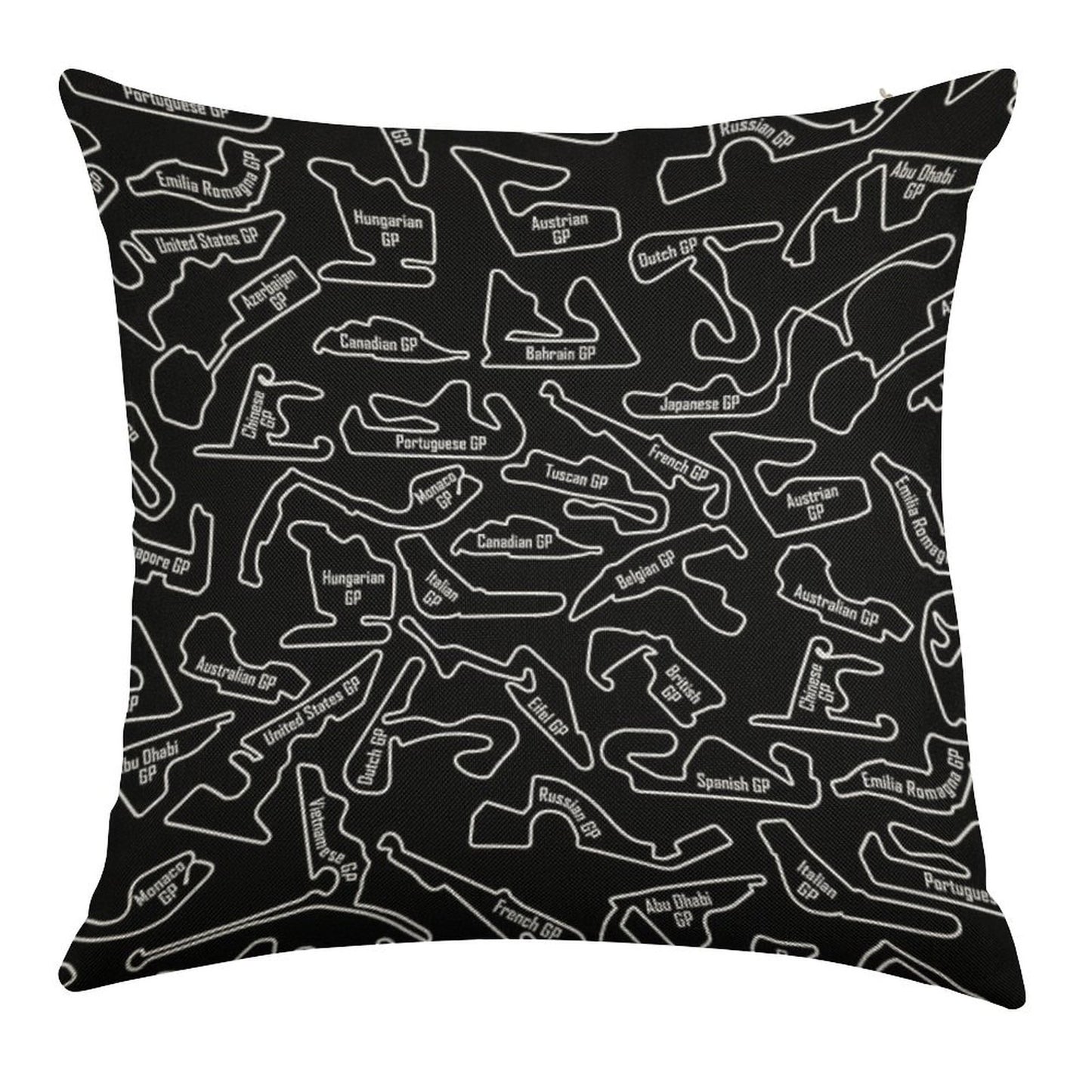 Race Circuits - Pattern Linen Throw Pillow Cover
