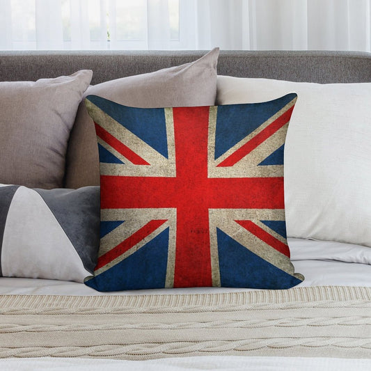 Old And Worn Distressed Vintage Union Jack Flag Soft Skin-Friendly Throw Pillow