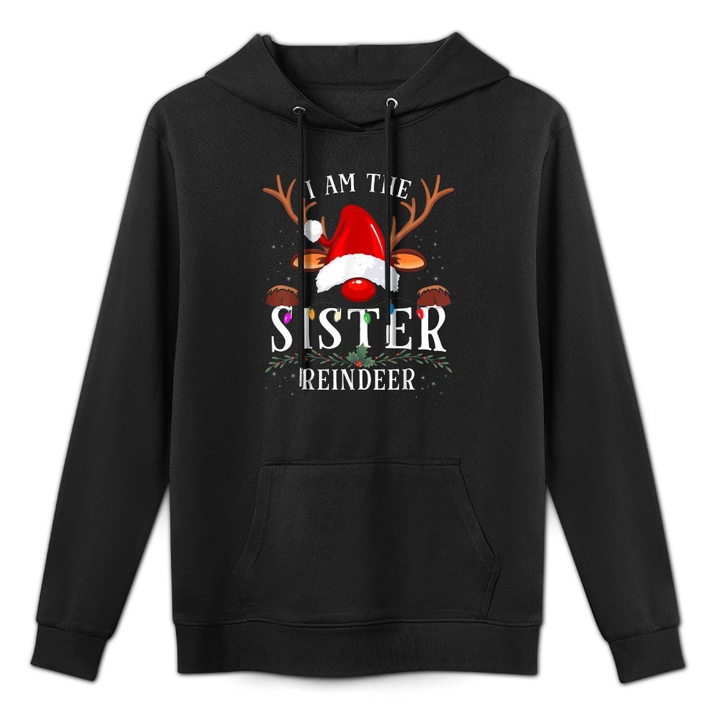 I Am The Sister Reindeer Christmas Family Cotton-Polyester Blend Hoodie