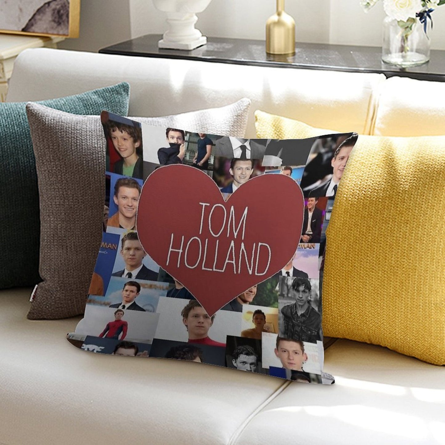 Tom Holland Blanketstickers Soft Short Plush Fabric Throw Pillow