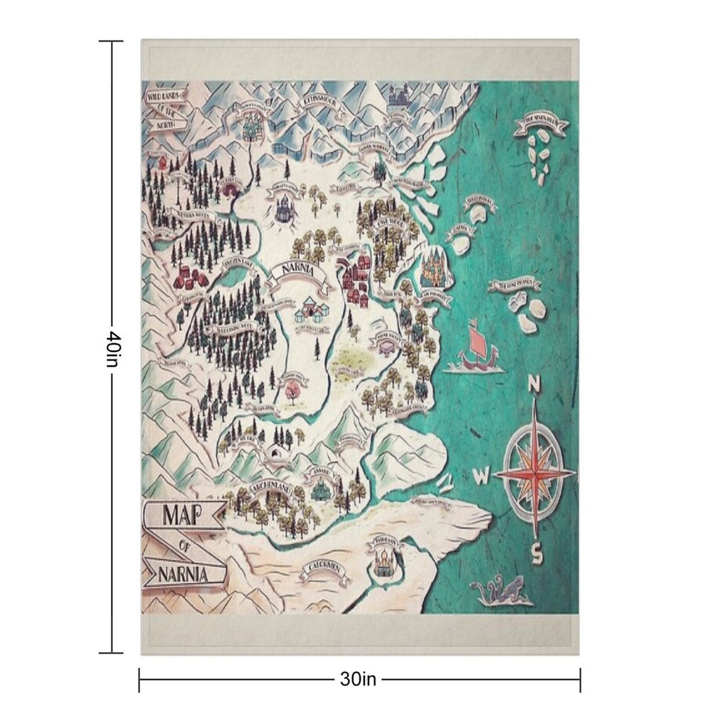 Map of Narnia Throw Blanket