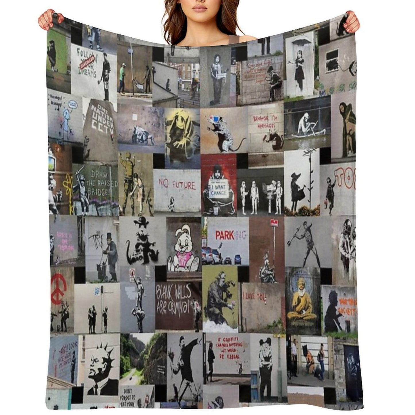 Banksy Throw Blanket