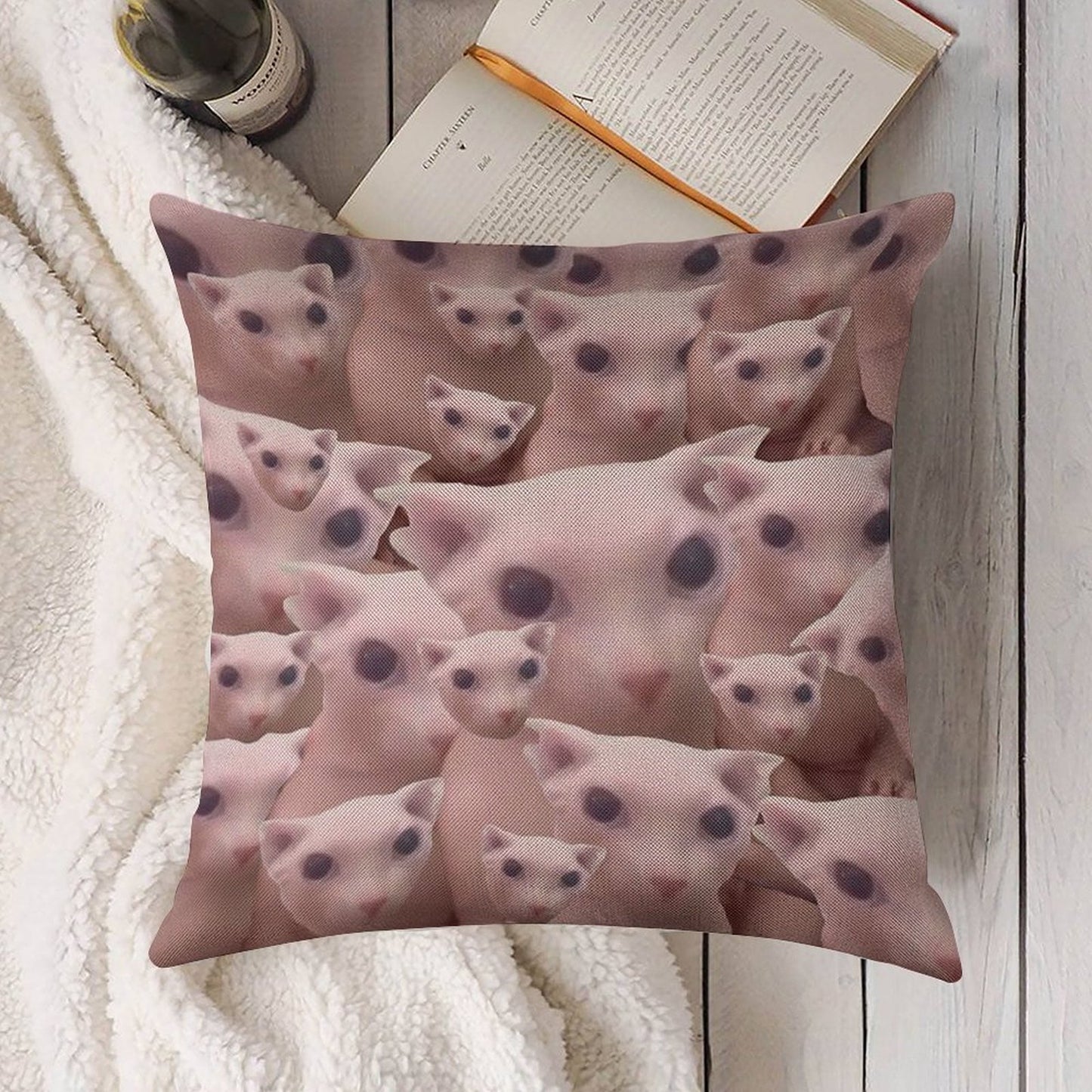 Bingus Pattern Linen Throw Pillow Cover