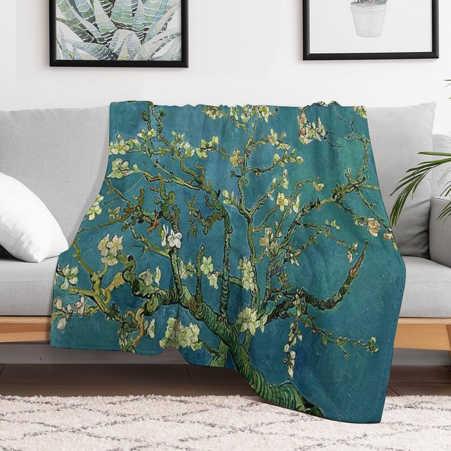 Van Gogh Almond Blossoms Throw Blanket
