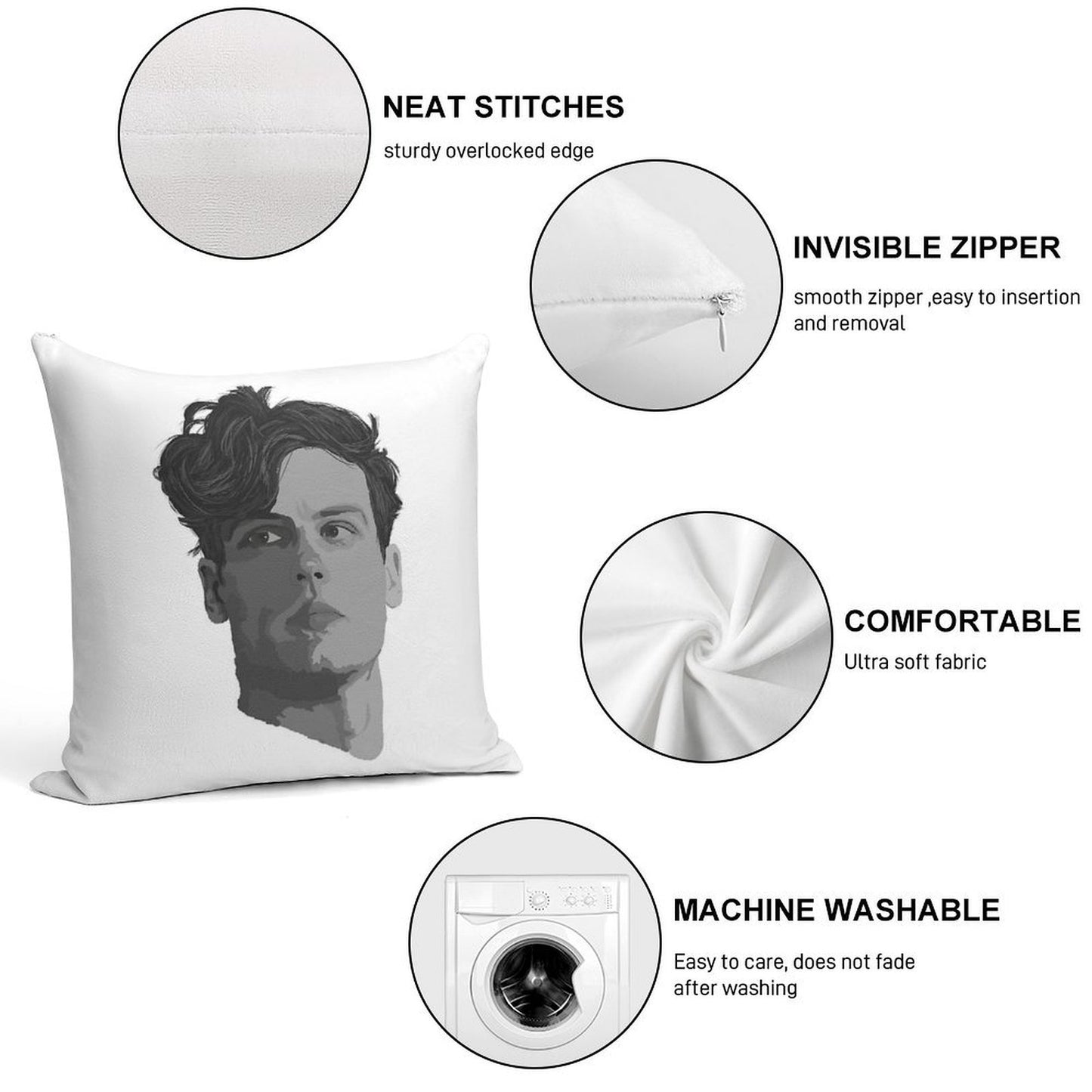 Spencer Reid from Criminal Minds Soft Anti-Pilling Throw Pillow