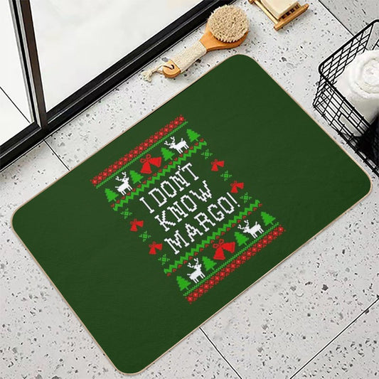 I Don't Know Margo! Christmas Vacation Quote - Ugly Christmas Sweater Style Bath Mat