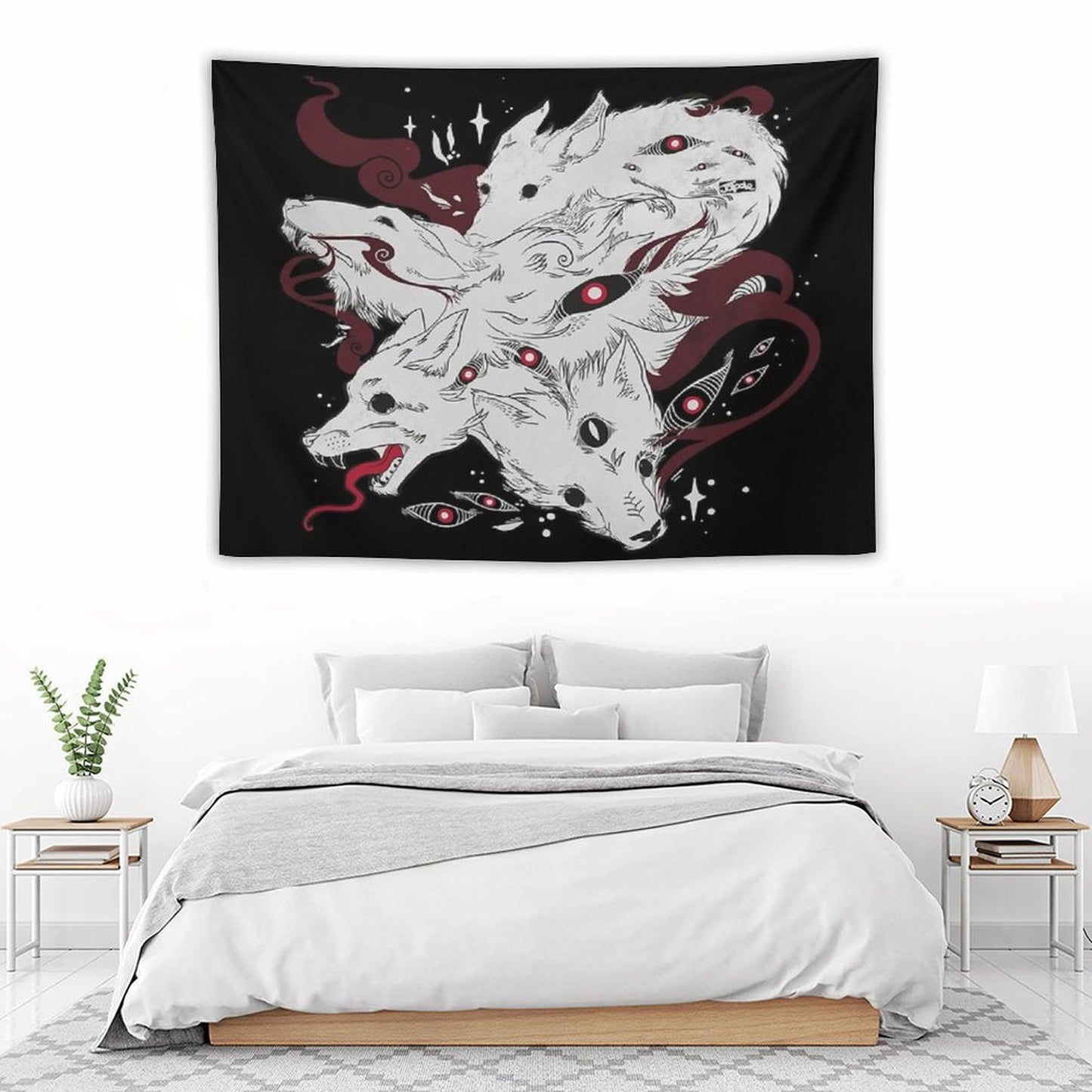 Wild Wolves With Many Eyes Tapestry