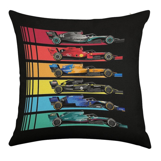 Formula Racing Cars 2023 Linen Throw Pillow Cover