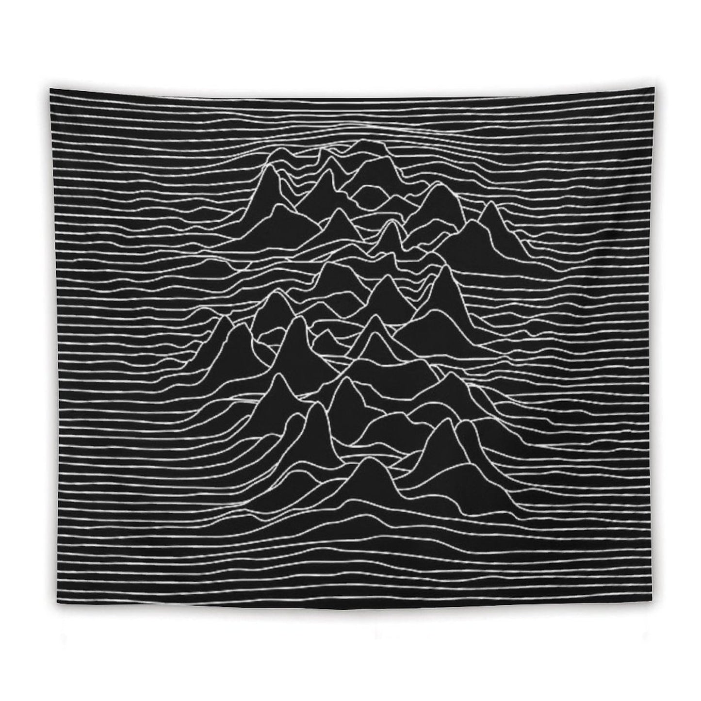 Black And White Illustration - Sound Wave Graphic - Black Tapestry