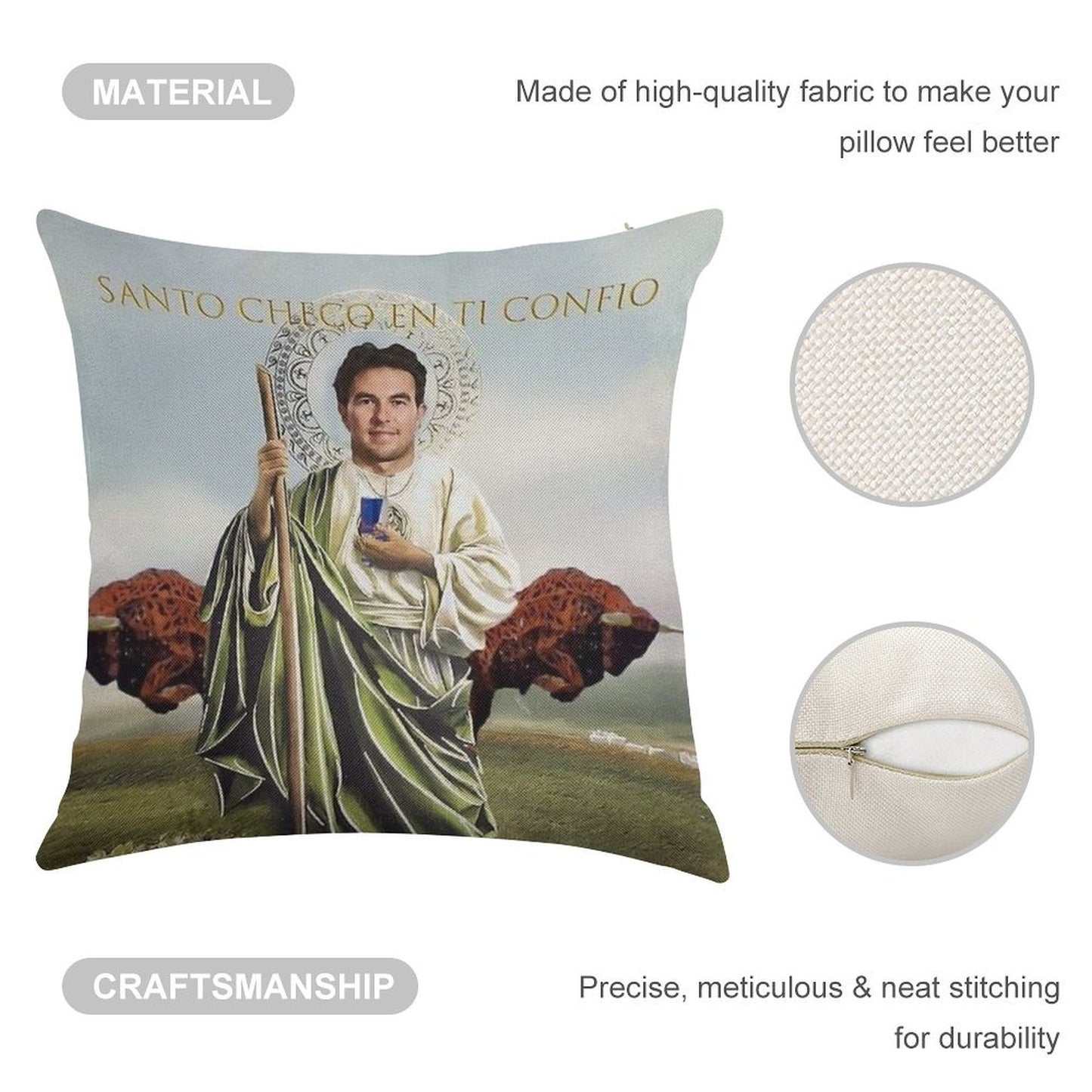 San Checo of The Tyres Linen Throw Pillow Cover
