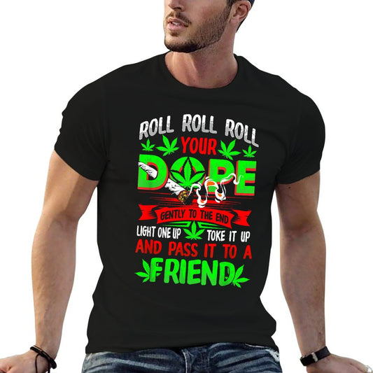 Funny Weed Pot Lover Roll Joint Friend Smoking Marijuana T-Shirt