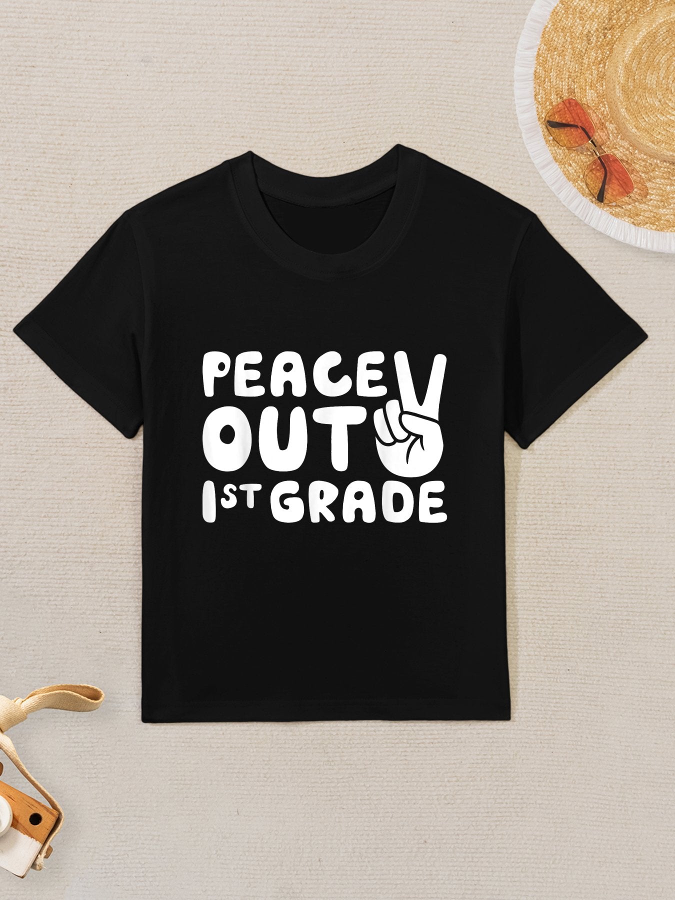 Peace Out 1st Grade Boy Girl First Grade Graduation Kids T-Shirt