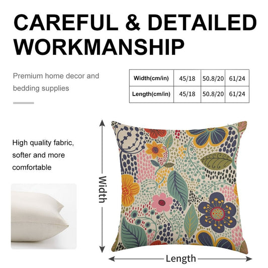 Secret Garden Linen Throw Pillow Cover