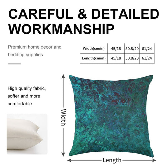 Shimmering Ocean Blue Linen Throw Pillow Cover