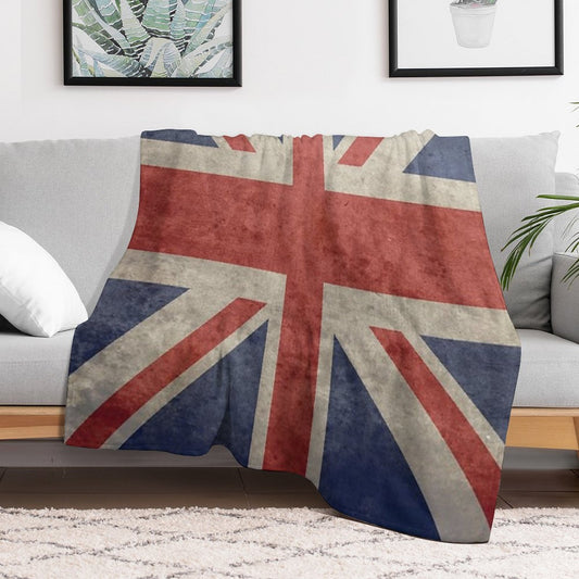 Union Jack Throw Blanket - Warm Winter Blanket with UK Flag Throw Blanket