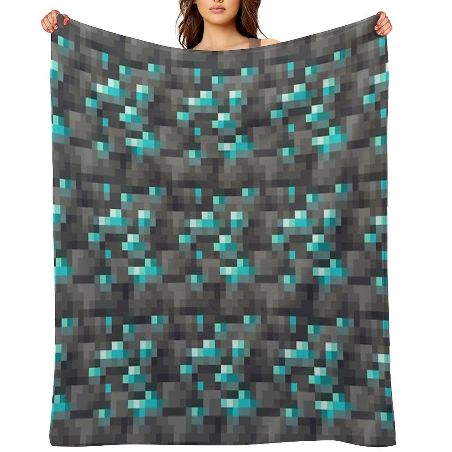Deepslate Diamond Ore Throw Blanket