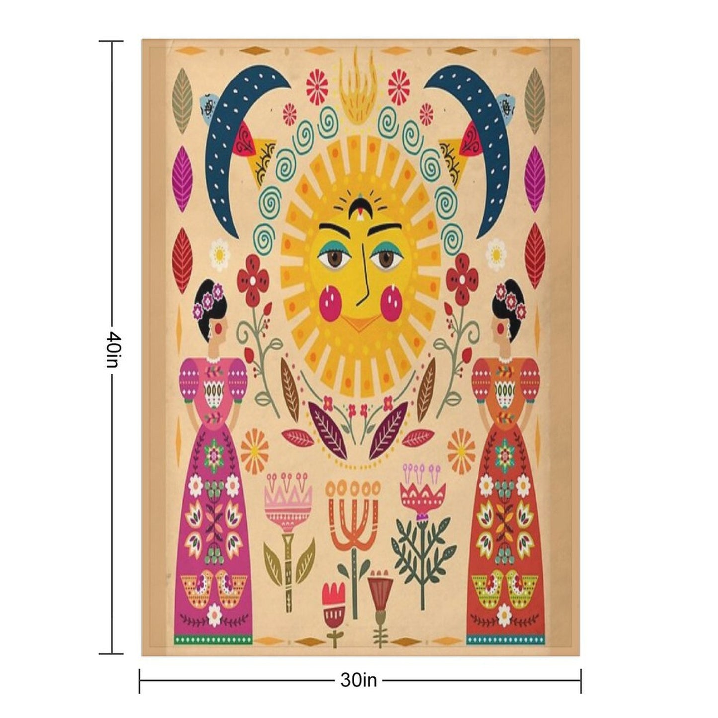 Folk Art Inspired By The Fabulous Frida Throw Blanket