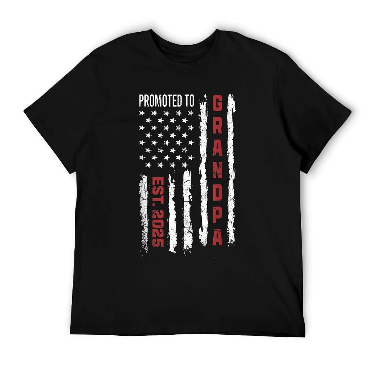 American Flag Promoted To Grandpa, First Time Grandpa 2025 T-Shirt